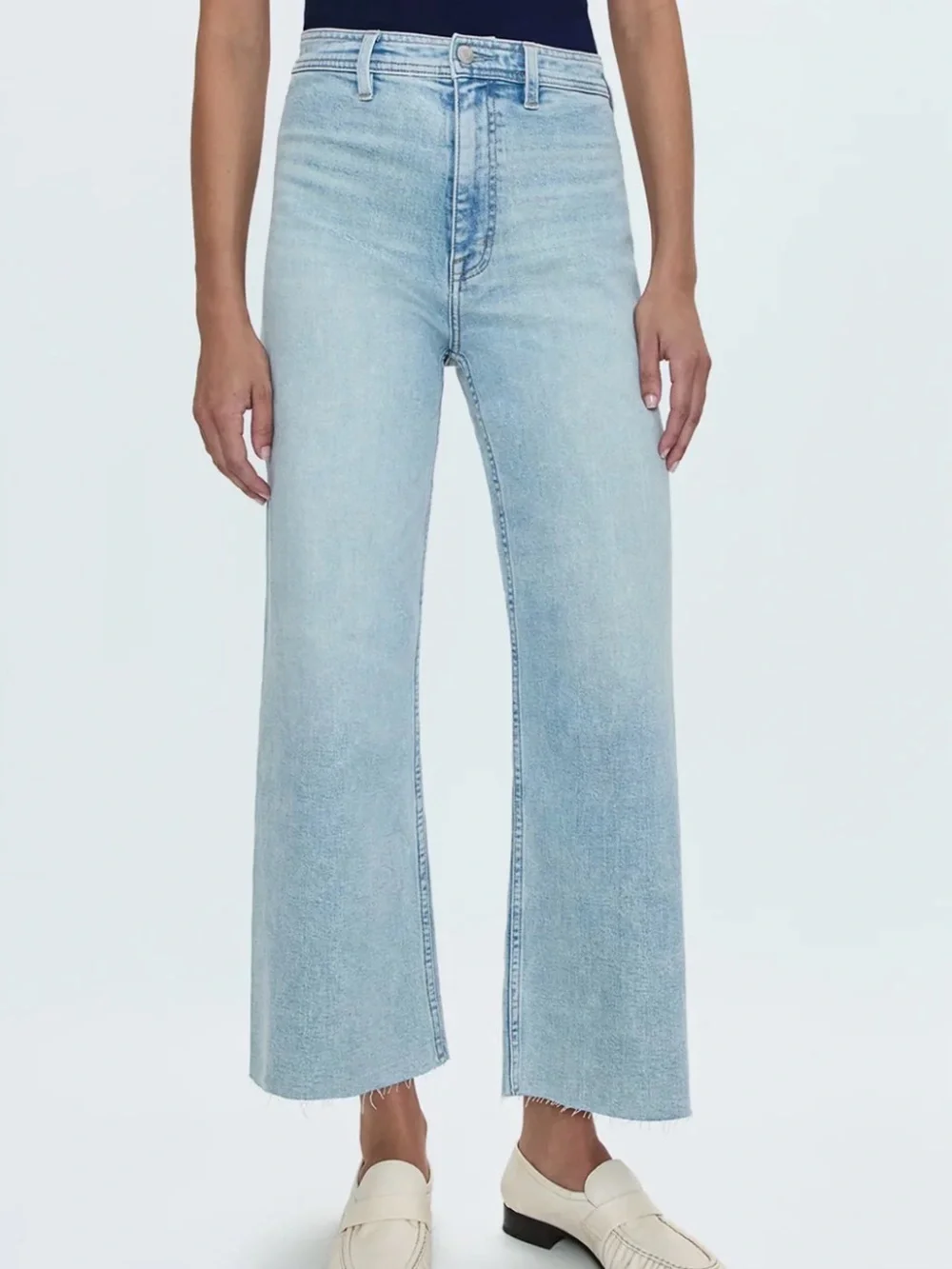 pistola Light Blue High-Rise Wide-Leg Jeans. Inseam is 25” - Picture 2 of 6